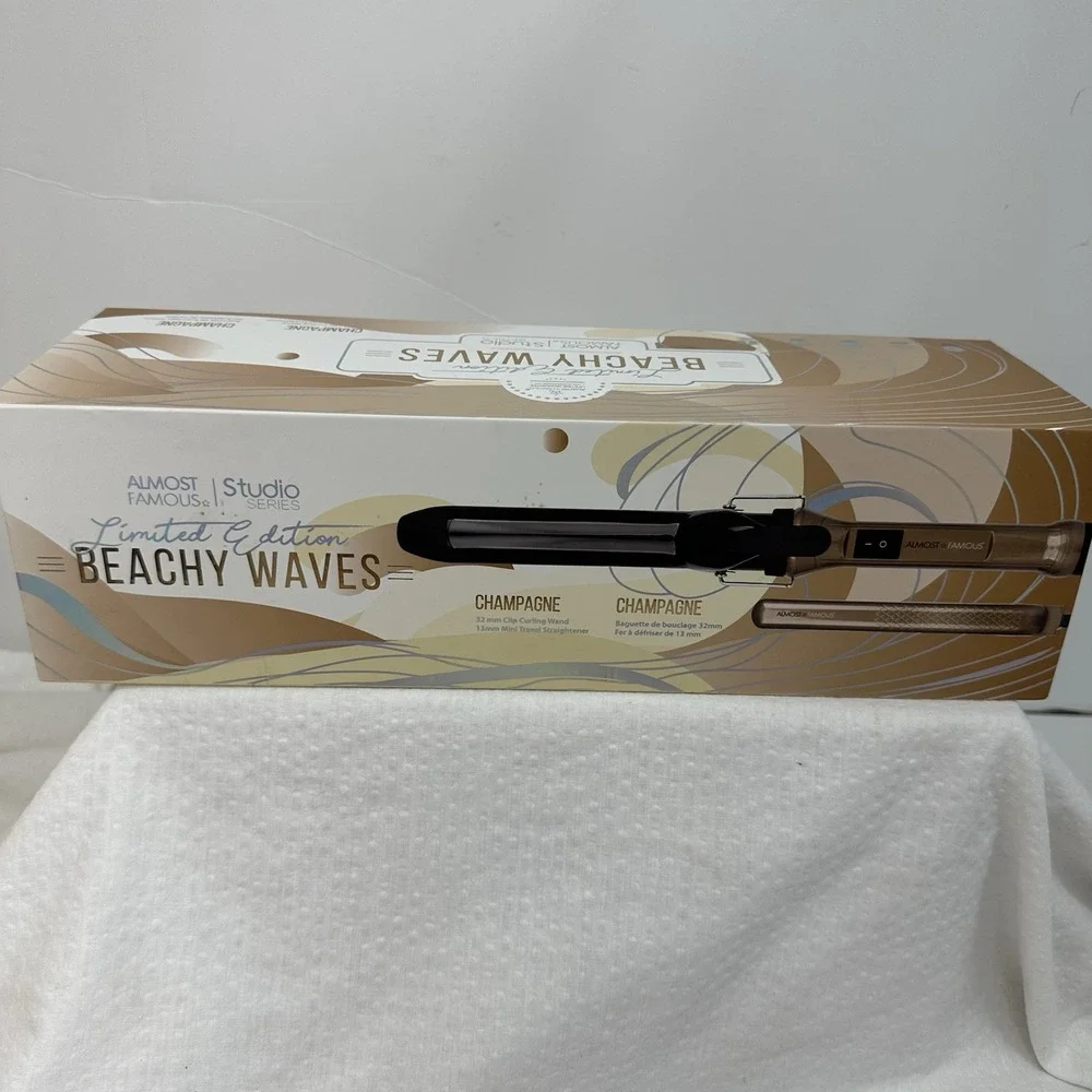 Almost Famous limited edition beachy waves 2-Piece Curling iron straightener Set